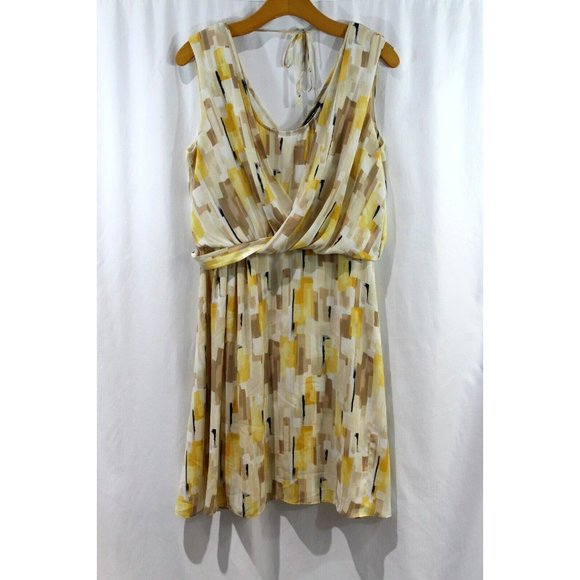 White House Black Market Dresses & Skirts - White House Black Market Womens Yellow Multicolor Sleeveless Dress 8